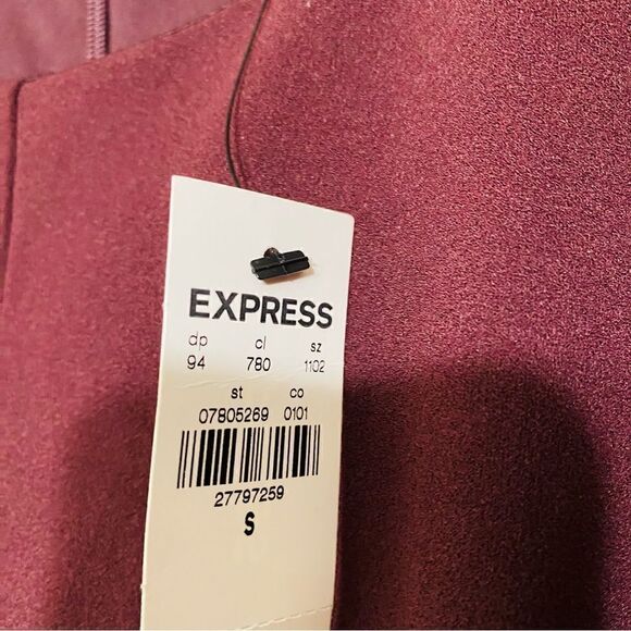 Express Womens Purple Knee Length Puff Sleeve‎ Dress Size Small - Picture 3 of 7